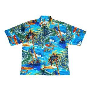 Hawaiian Vintage Collection Men's Aloha XL Palm Tree Outrigger Boats‎